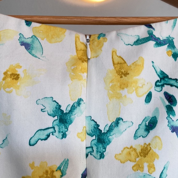 Zara White with Yellow and Turquoise Floral Tea Dress - Picture 7 of 13